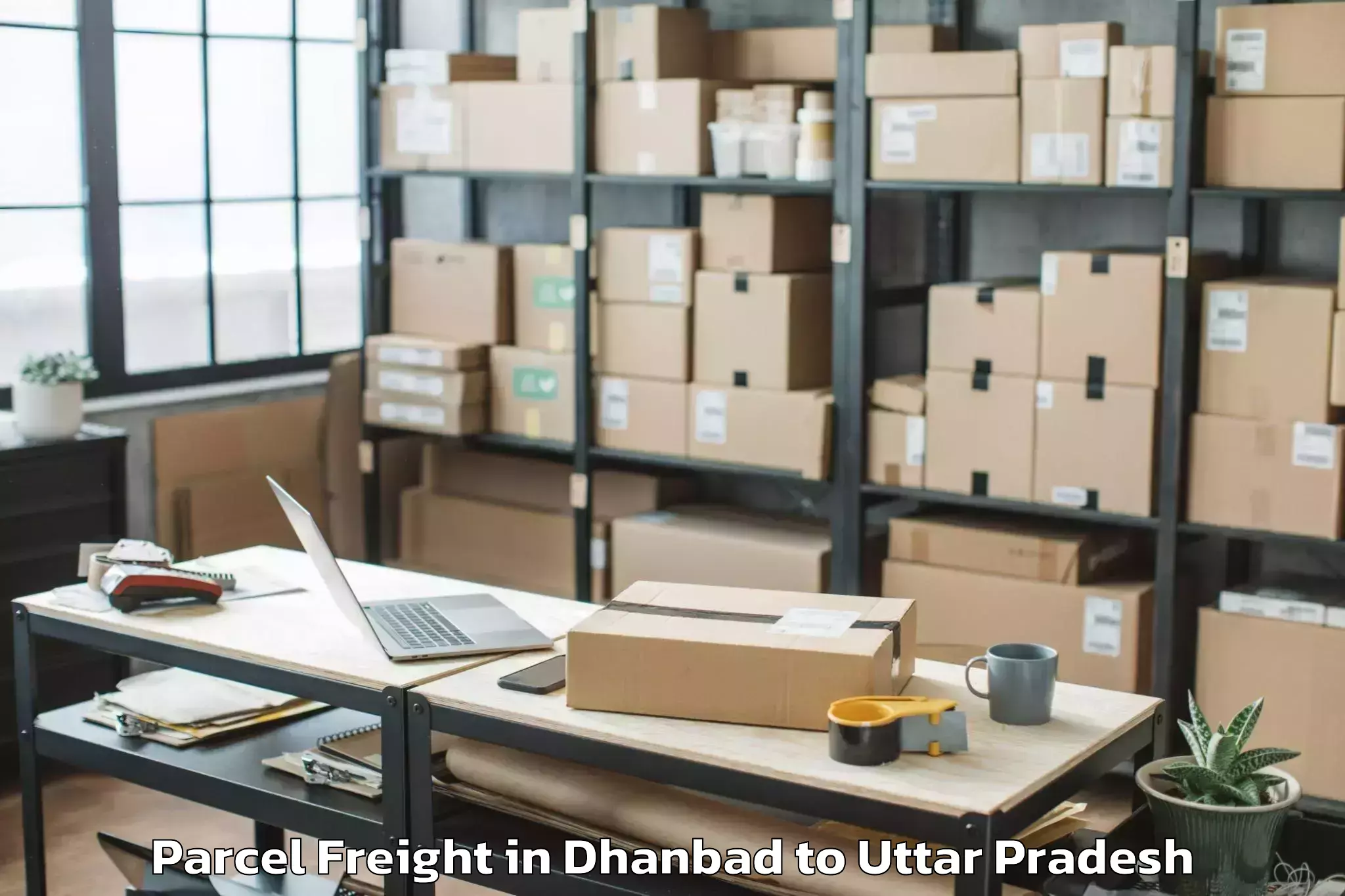 Quality Dhanbad to Pilkhuwa Parcel Freight